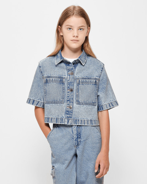Denim Short Sleeve Overshirt | Target AU