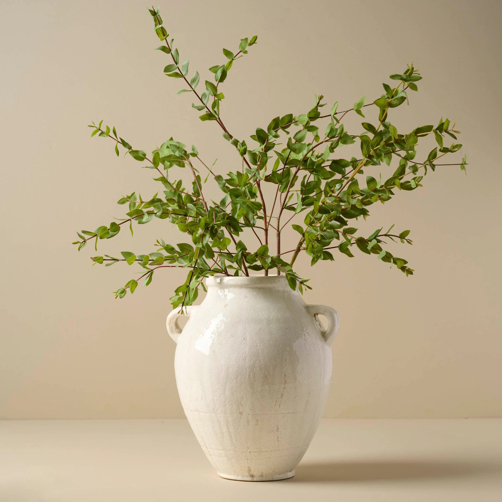 Oversized Distressed White Crackle Vase | Magnolia