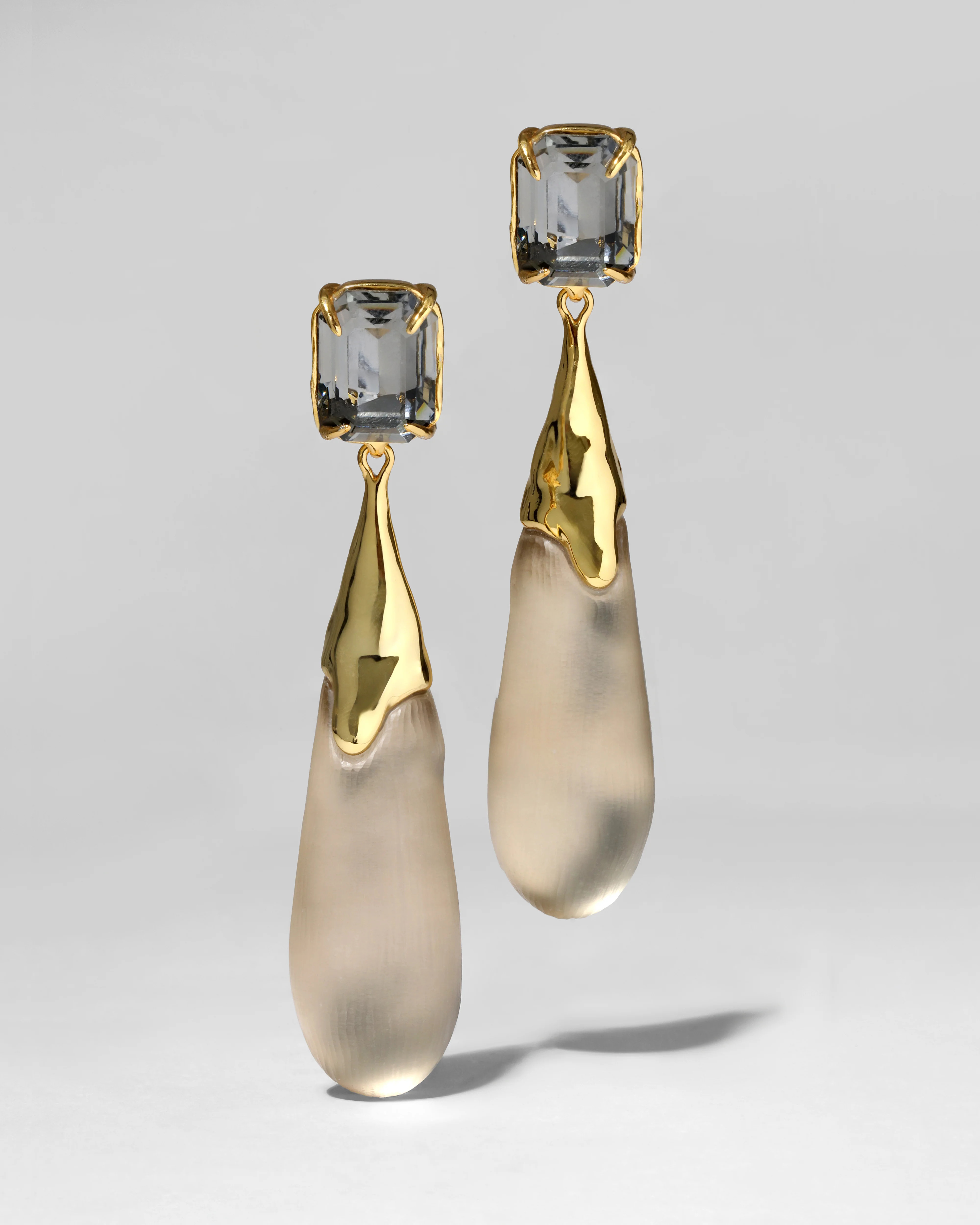 Bonbon Crystal Large Teardrop Earrings - Warm Grey | Statement Earrings | Alexis Bittar