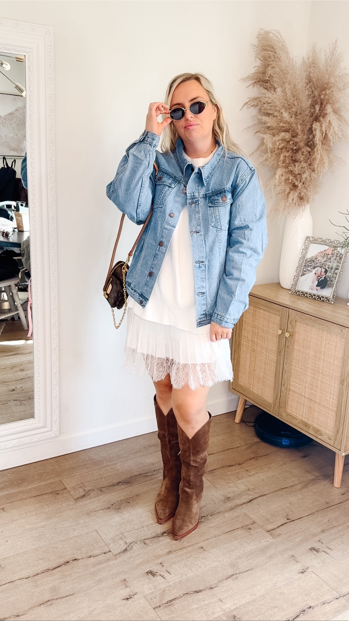 Fall transition outfit
Viral Amazon skirt
Slip skirt
White skirt
Fall outfit
Jean jacket
Amazon fashion finds

Size large in all 

#LTKMidsize #LTKFindsUnder50 #LTKStyleTip