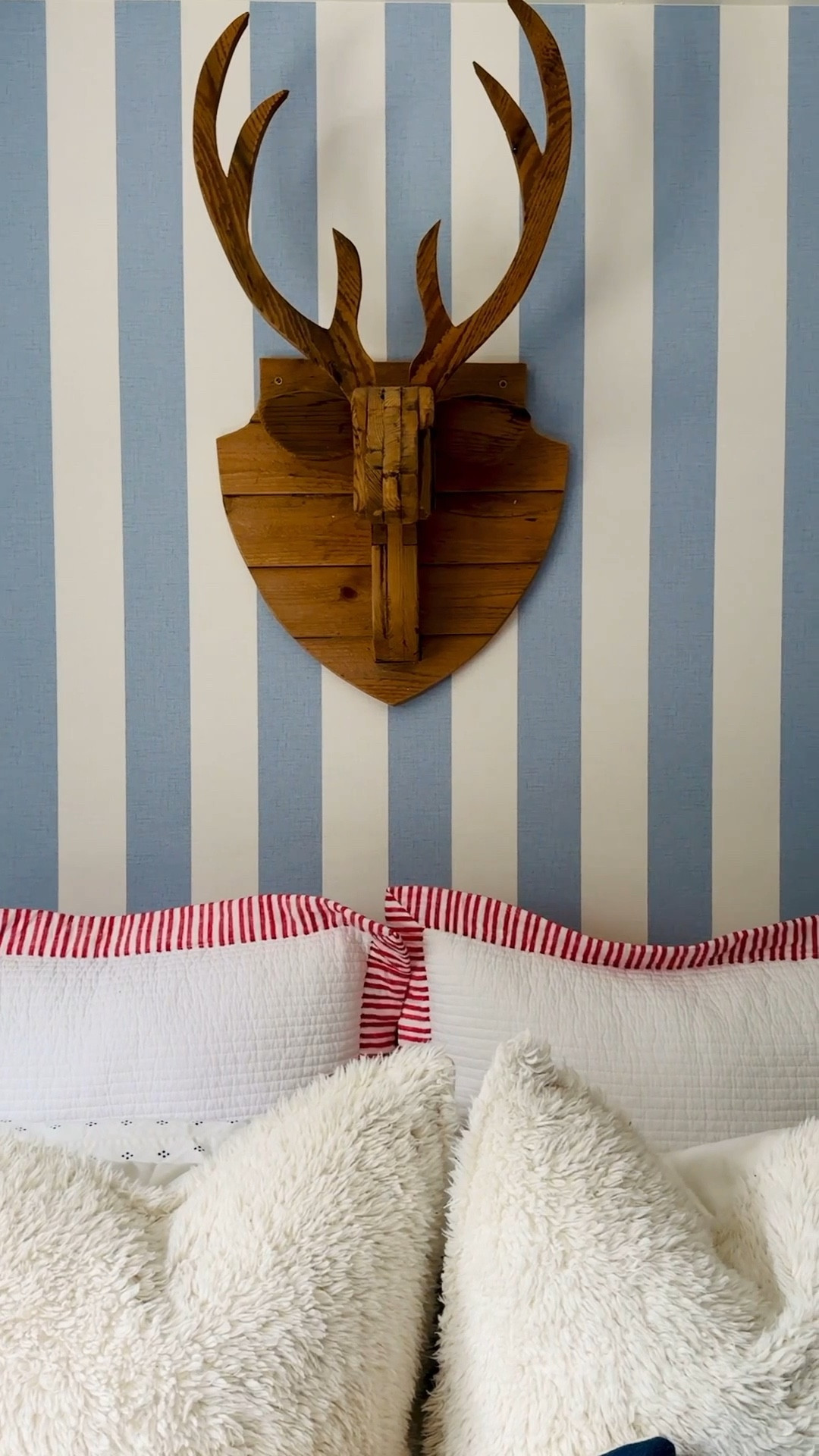  Who doesn’t love a blue striped wallpaper? It is timeless and creates a perfect backdrop for a little boys room.   
 Wallpaper linked along with some other inspired finds! 

#LTKHome