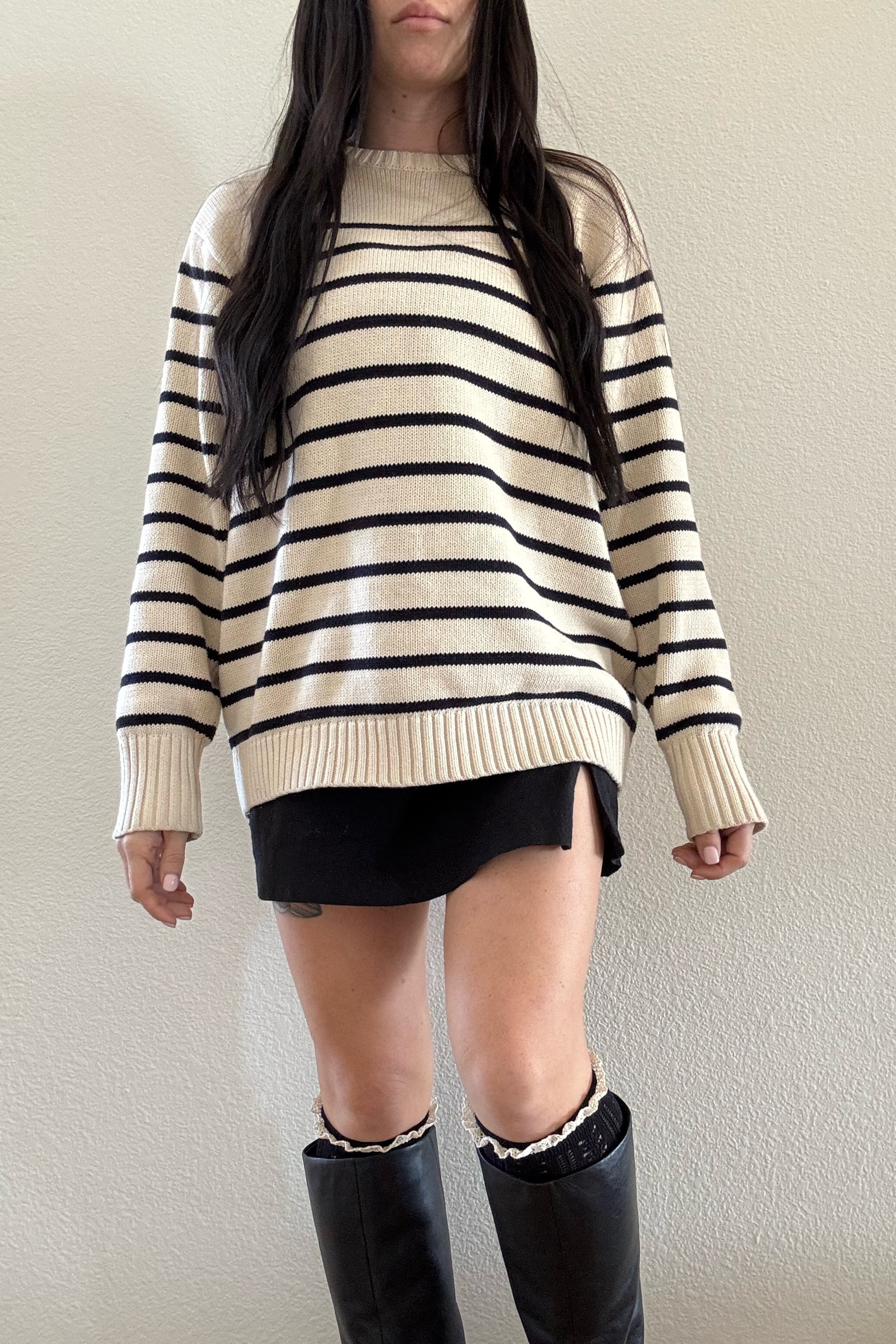 Casual cozy church outfit for transitioning to spring. I especially love the lace detail of the socks showing over the boots. Abercrombie linen skirt is old and sold out.

#LTKFindsUnder50 #LTKStyleTip #LTKFindsUnder100