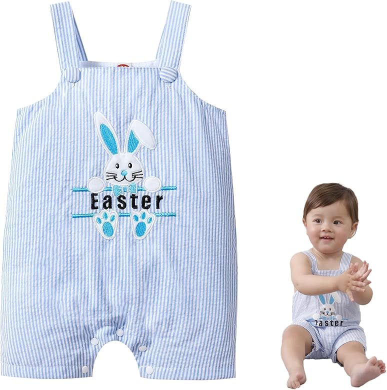 AiWMGL Baby Boys My 1st Easter Outfits Clothes Suits Rabbit Bunny Romper Jumpsuit Newborn 0-24 Mo... | Amazon (US)