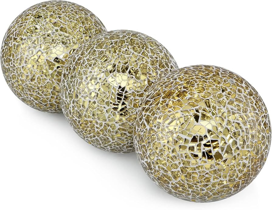 MDLUU 4" Decorative Orbs, Mosaic Sphere Balls, Centerpiece Balls for Bowls, Vases, Dining Table D... | Amazon (US)