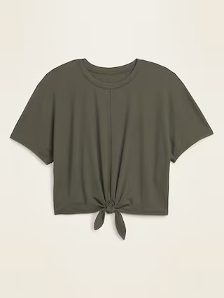 Rib-Knit Tie-Hem Performance Top for Women | Old Navy (US)