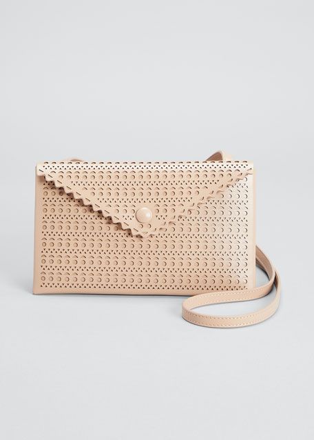 ALAIA Louise 20 Laser-Cut Envelop Clutch Bag | Bergdorf Goodman