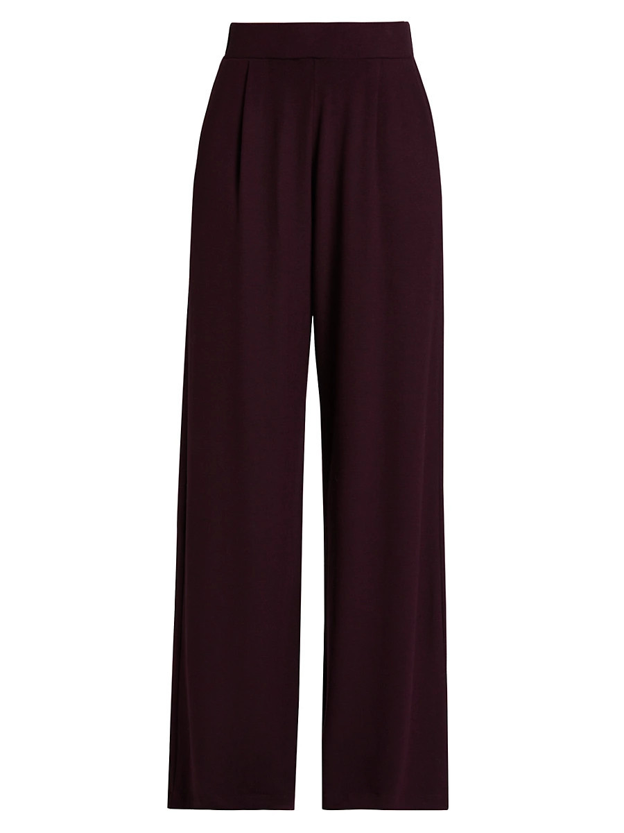 Women's Lauren Knit Wide-Leg Pants - Dark Berry - Size Small | Saks Fifth Avenue