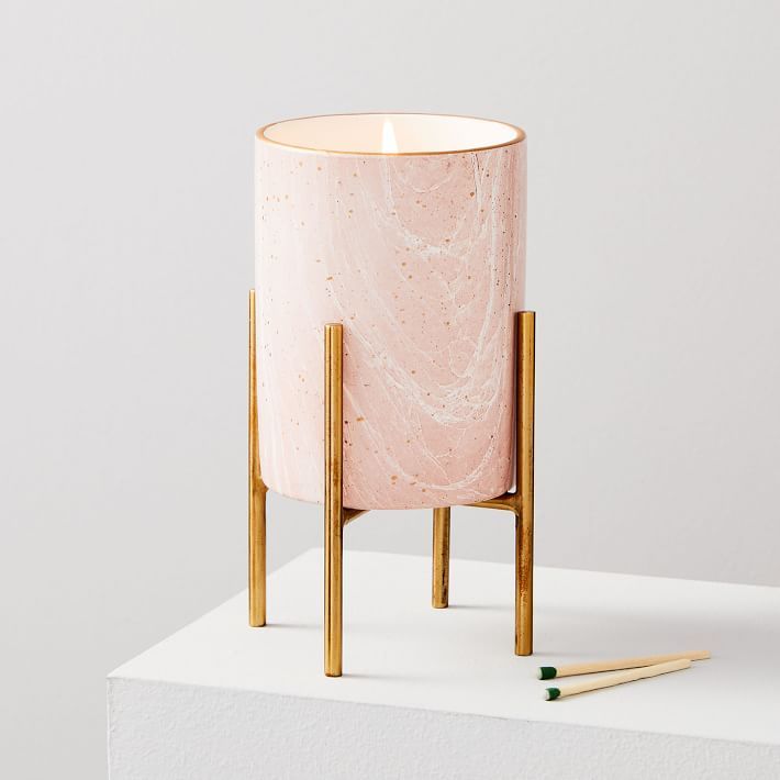 Modern Elements Candle On Stand - Quartz Citron | West Elm (US)