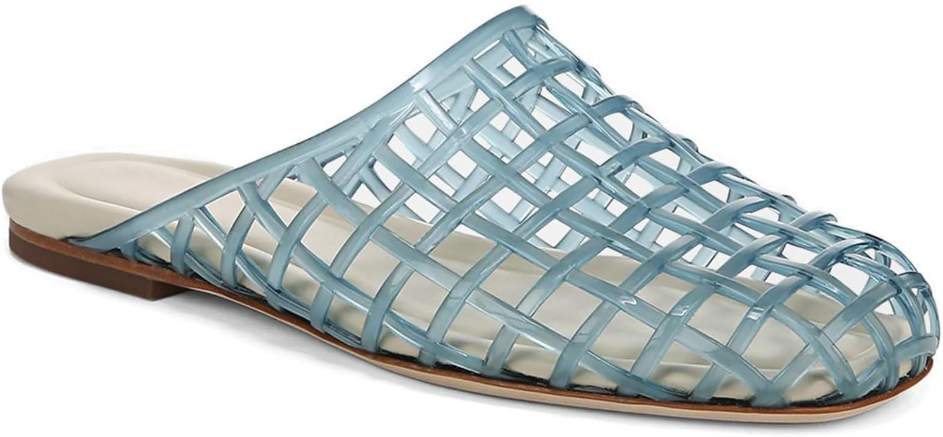 Red Mesh Jelly Mules for Women Clear Hollow Closed Toe Flat Sandals Beach Jellies Slippers Summer... | Amazon (US)