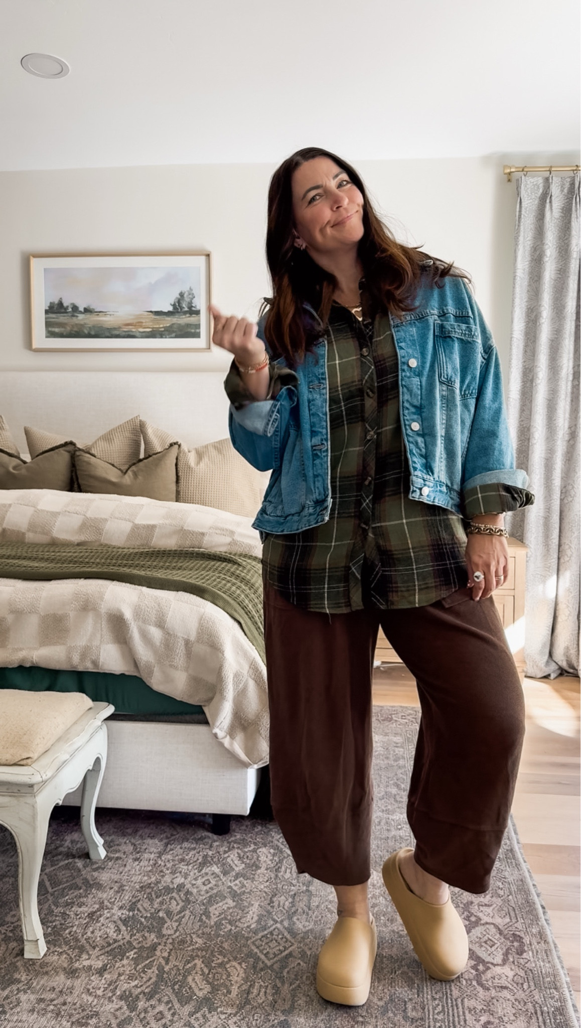 Layer up in style with this cozy denim jacket, warm flannel, comfy platform clogs and barrel corduroy harem pants for a perfectly relaxed yet chic winter look. 🌿💼

I’m wearing the FP denim swing jacket but linked a looks for less from Amazon, twins! 😚😚

Amazon fashion | Amazon looks for less | free people swing denim jacket looks for less | fp looks for less | Amazon finds | 


#LTKSeasonal #LTKStyleTip #LTKOver40