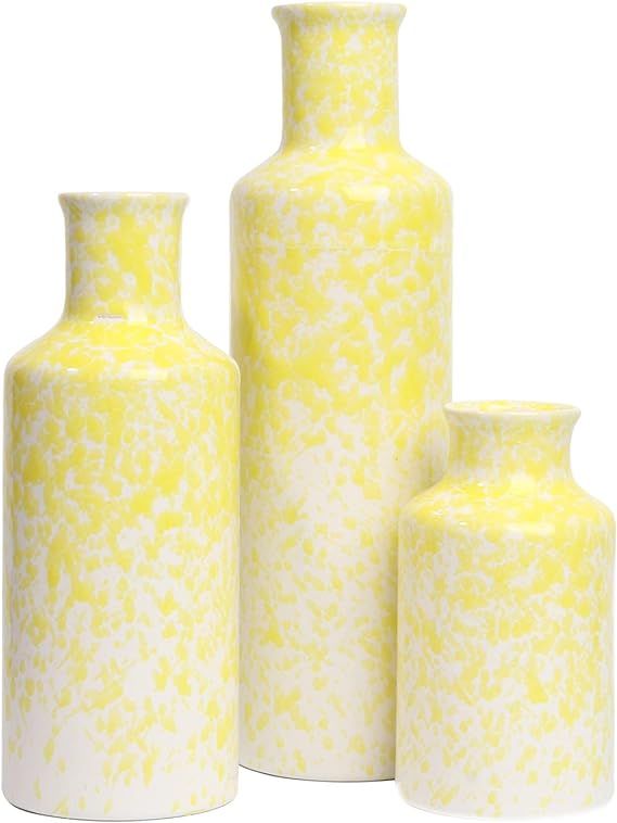 Ceramic vase 3 Piece Set, Home Decor Decorative Flower Vases Set for Modern Farmhouse Decoration,... | Amazon (US)