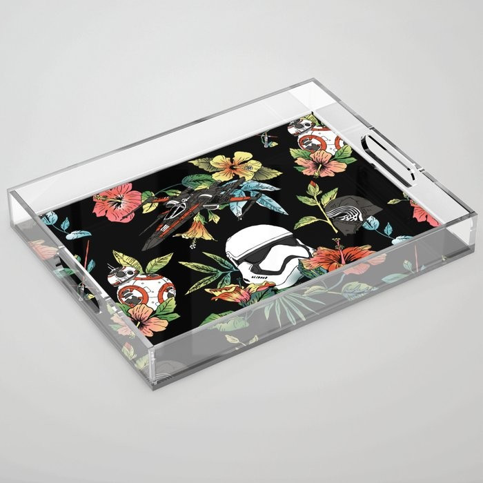 "The Floral Awakens" by Josh Ln Acrylic Tray by Star Wars | Society6