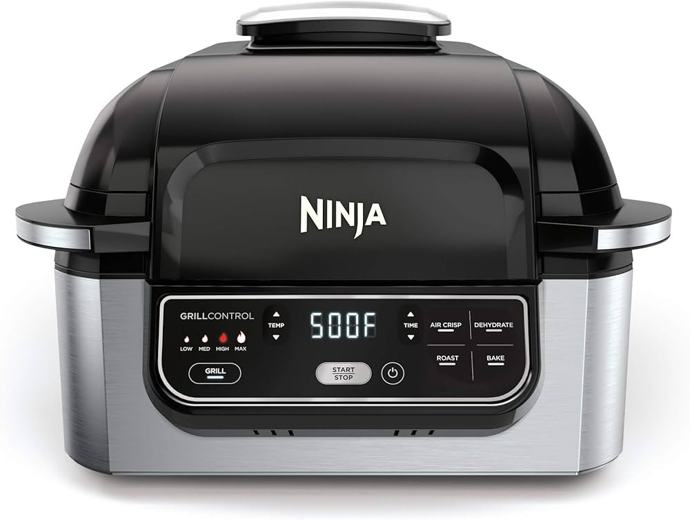 Ninja AG301 Foodi 5-in-1 Indoor Grill with Air Fry, Roast, Bake & Dehydrate, Black/Silver | Amazon (US)