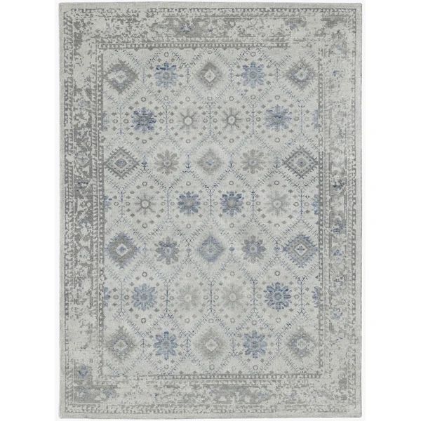 Divine Hand-Knotted Wool Oriental Area Rug in Beige/Blue | Wayfair North America