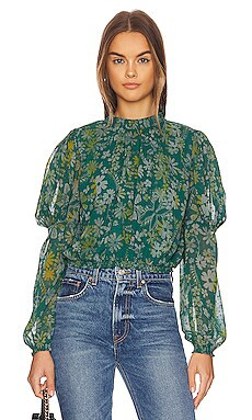 Free People Clarissa Printed Top in Sea Combo from Revolve.com | Revolve Clothing (Global)