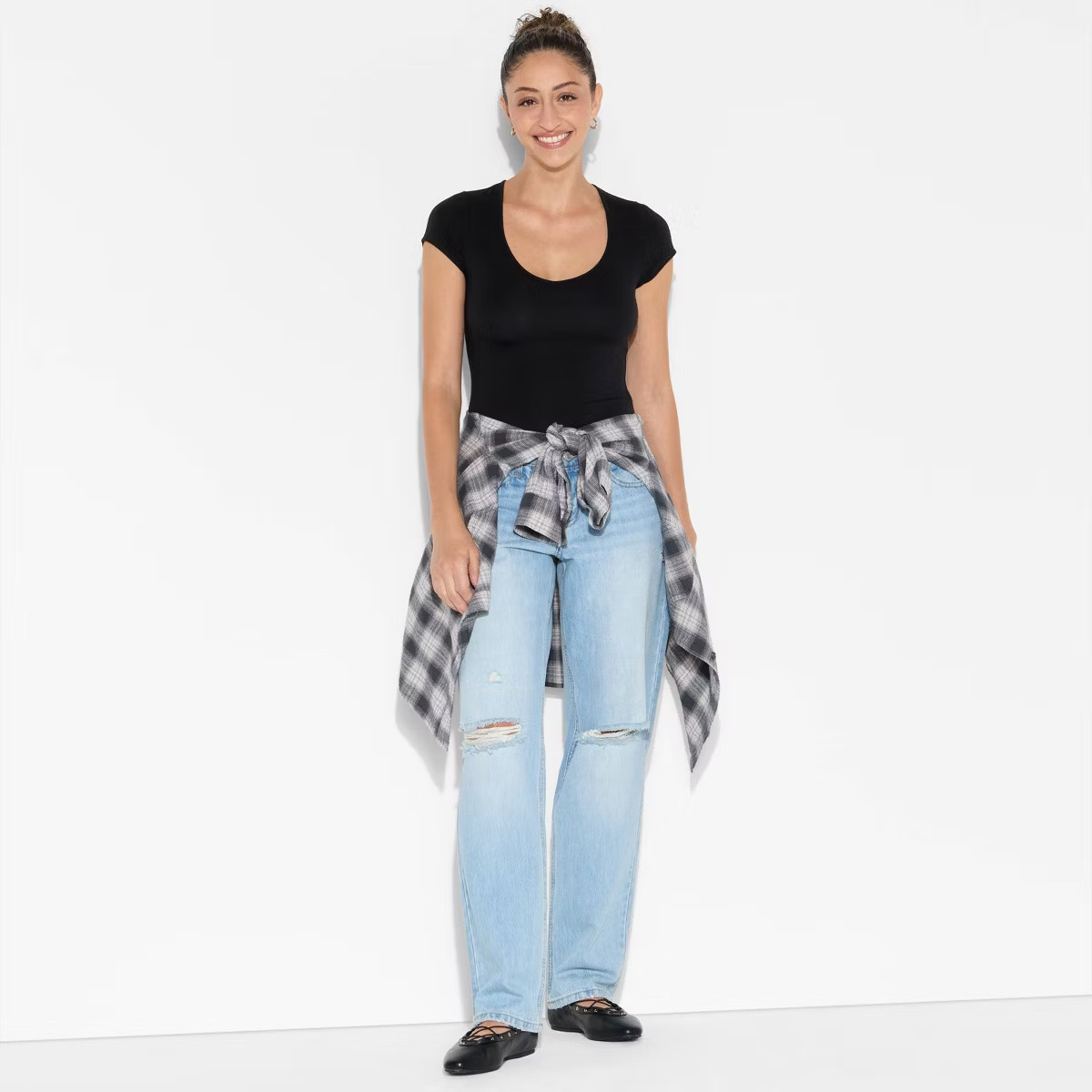 Women's Slim Fit Cap Sleeve Deep Scoop Neck T-Shirt - Wild Fable™ | Target