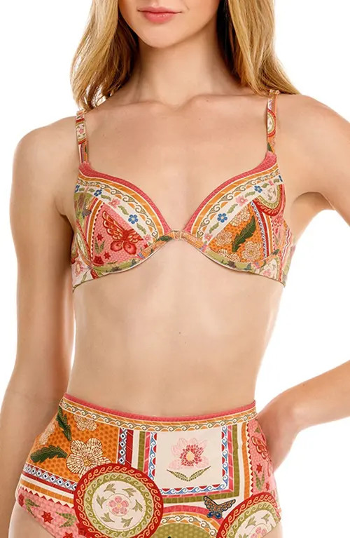 Agua Bendita Candelaria Fiore Underwire Bikini Top in Red at Nordstrom, Size Large | Nordstrom