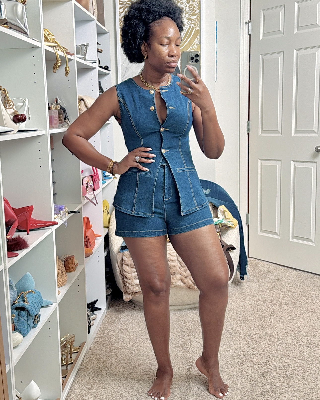 Bought this denim vest shorts set so I could wear the vest with my barrel jeans. 
Wearing a size medium shorts set and size 8 pants.


#LTKSeasonal #LTKOver40 #LTKStyleTip