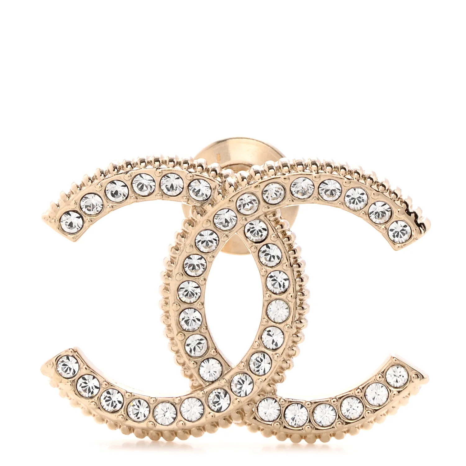 Crystal CC Brooch Light Gold | FASHIONPHILE (US)