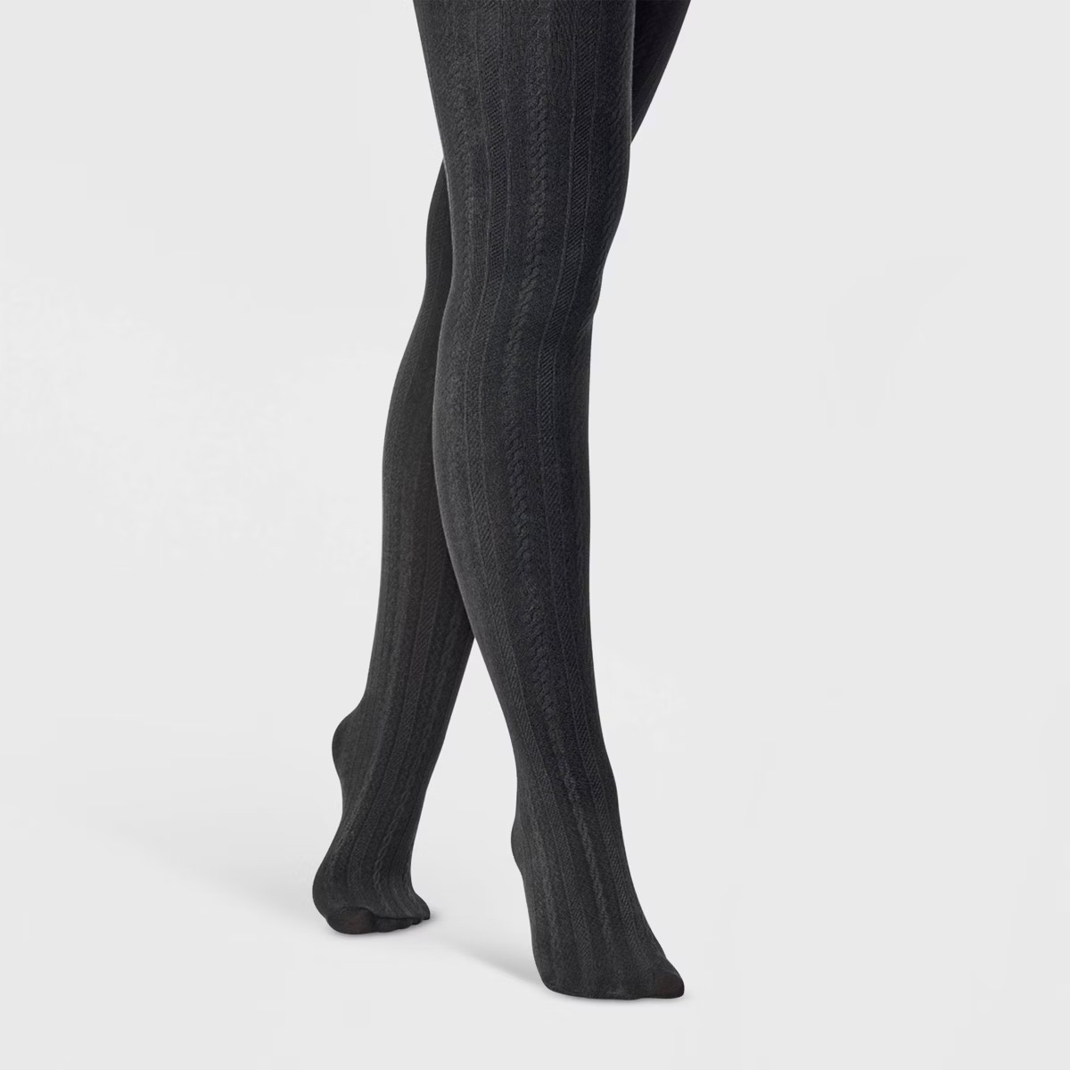 Women's Cable Fleece Lined Tights - A New Day™ Black L/XL | Target