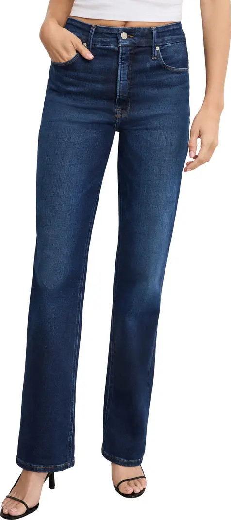 Good American Soft-Tech Straight Leg Jeans | Nordstrom | Nordstrom