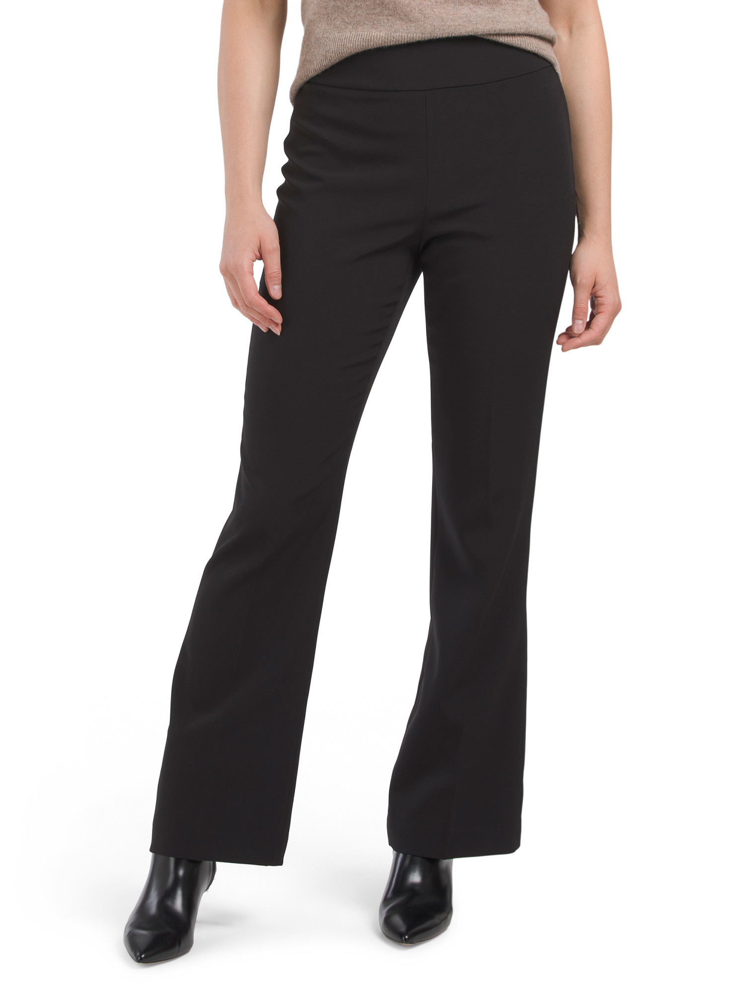Slight Flare Full Length Trousers With Side Zip Closure | TJ Maxx