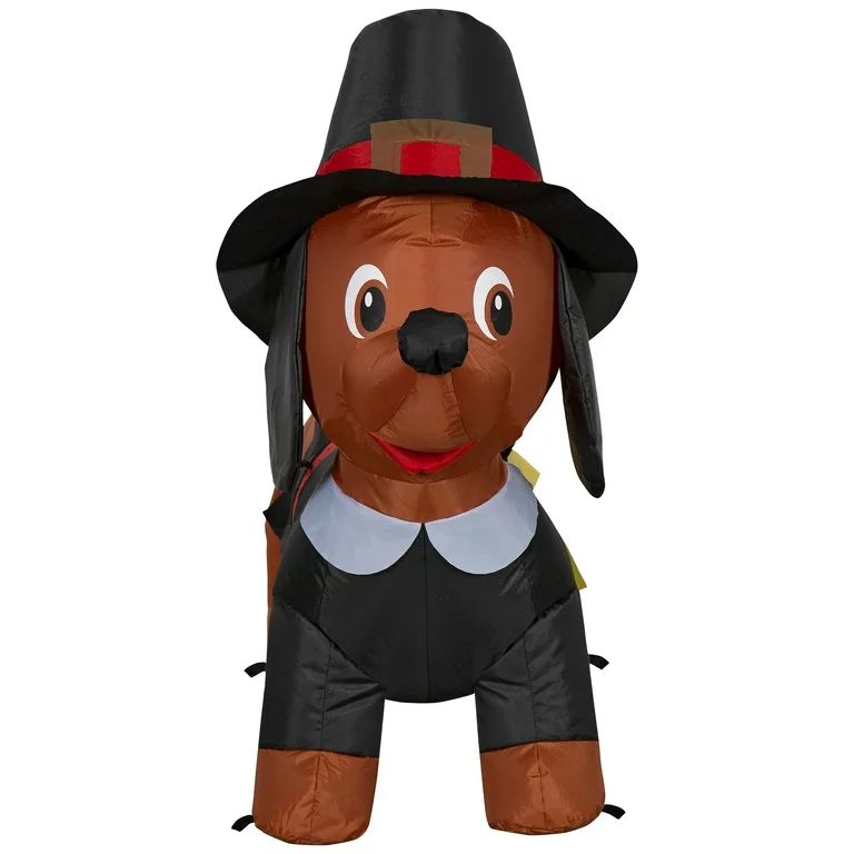 Halloween Pilgrim Dog with Witch Hat Airblown Inflatable, 29.92 in, by Way To Celebrate | Walmart (US)
