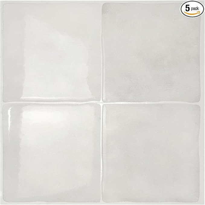 SMART TILES Peel and Stick Backsplash - 5 Sheets of 9" x 9" - 3D Adhesive Peel and Stick Tile Bac... | Amazon (US)