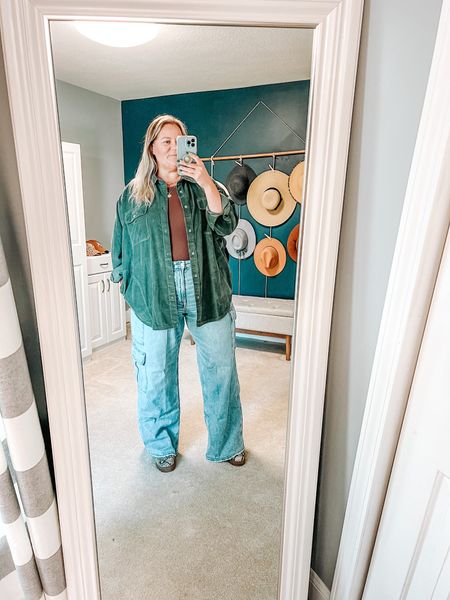 These cargo jeans and green corduroy shacket give me all the boho vibes. I added a brown bodysuit and Chelsea boots to finish off the look. 

Boho outfit | wide leg jeans | cargo jeans | plus size jeans | ootd | winter outfit | winter fashion | winter style | Chelsea boots | size 18 | size 20 

#LTKstyletip #LTKplussize #LTKover40