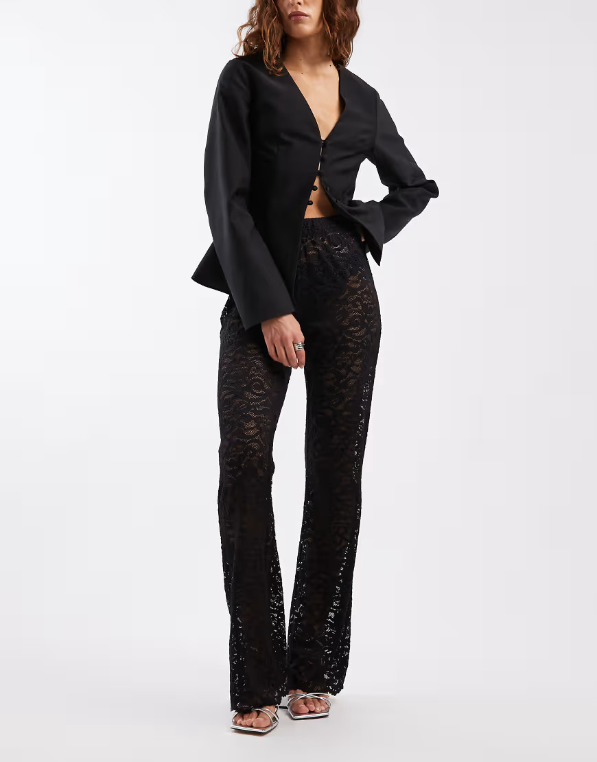 ONLY lace flared pants in black | ASOS (Global)