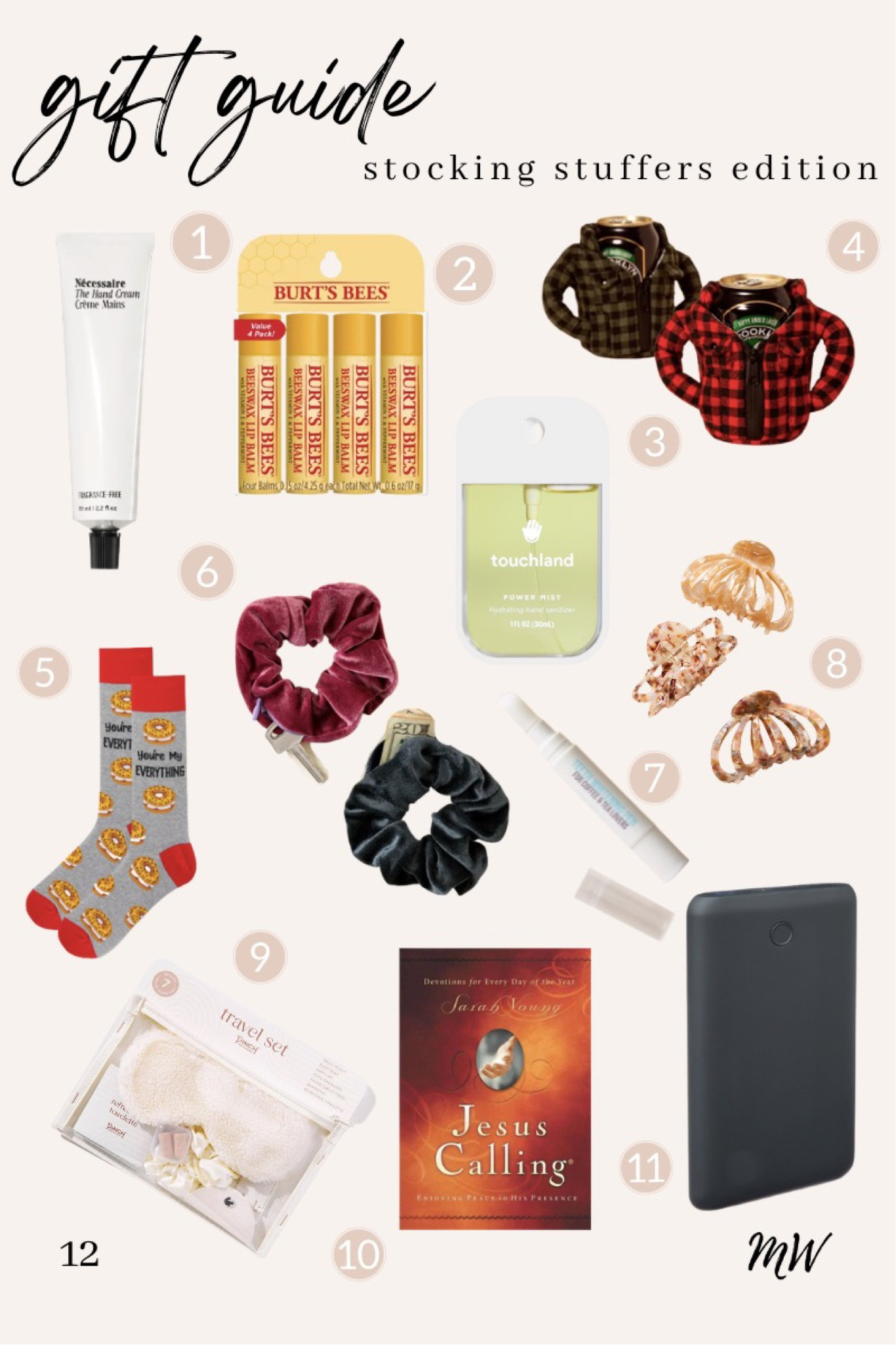 gift guide / Christmas gifts / gifts for everyone / stocking stuffers / practical gifts / portable charger / devotional / travel set / socks / claw clip / fun gifts / 

#LTKSeasonal #LTKunder50 #LTKHoliday