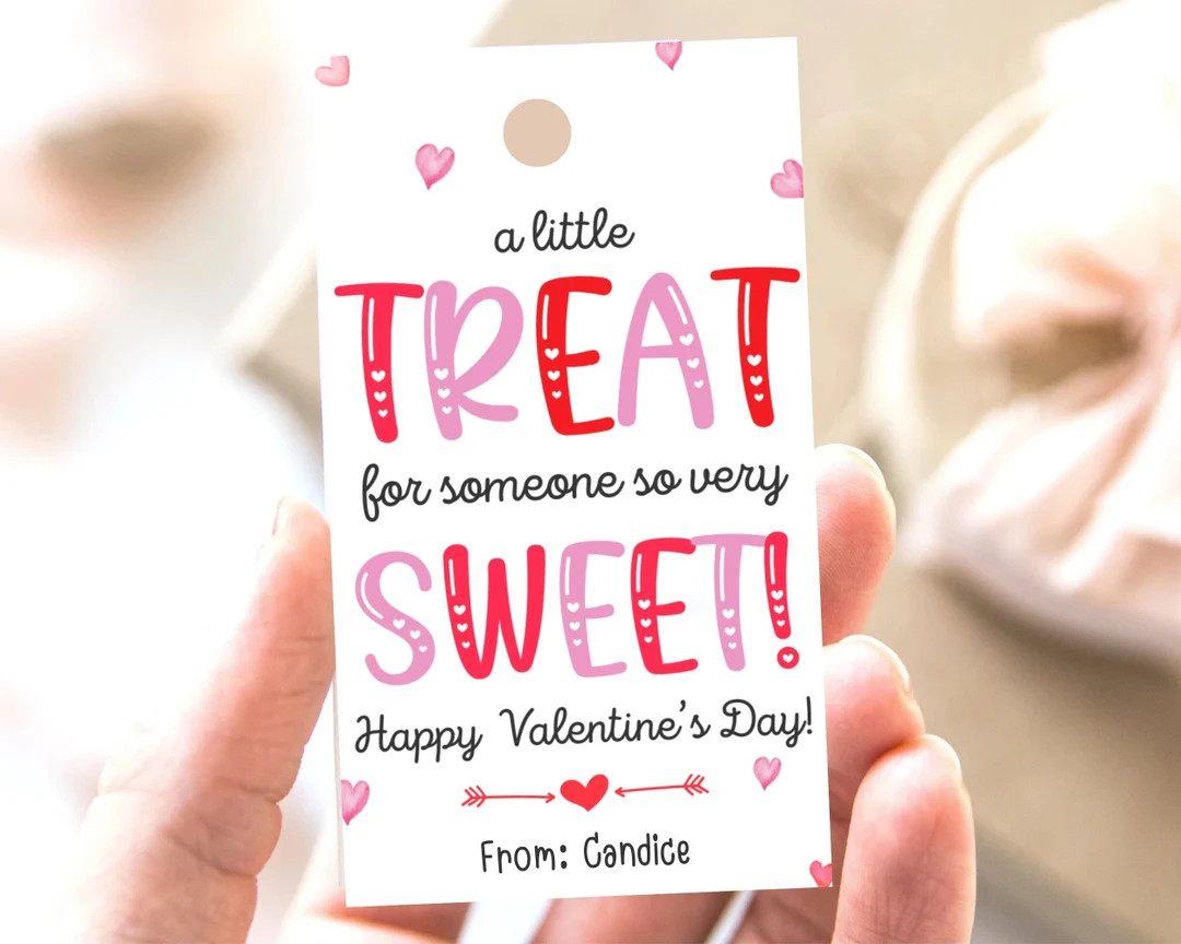Valentines Day Tag Sweet Treat, Kids Valentine Treat Bag Tag, Teacher School Classroom Valentines... | Etsy (US)