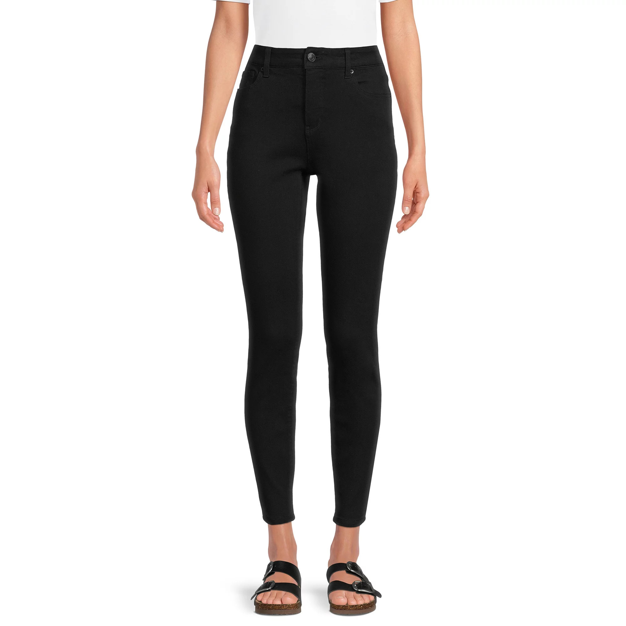 Time and Tru Women's High Rise Skinny Jeans, 29" Inseam for Regular, Sizes 2-20 | Walmart (US)
