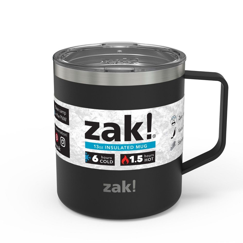 Zak! Designs 13oz Double Wall Stainless Steel Camp Mug - Black | Target