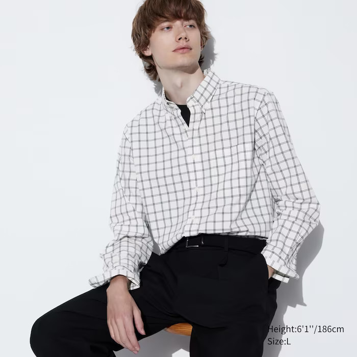 Extra Fine Cotton Broadcloth Checked Shirt | UNIQLO (US)