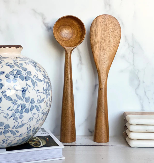 Wood Standing Spoons, Set of 2 | Pepper + Vetiver