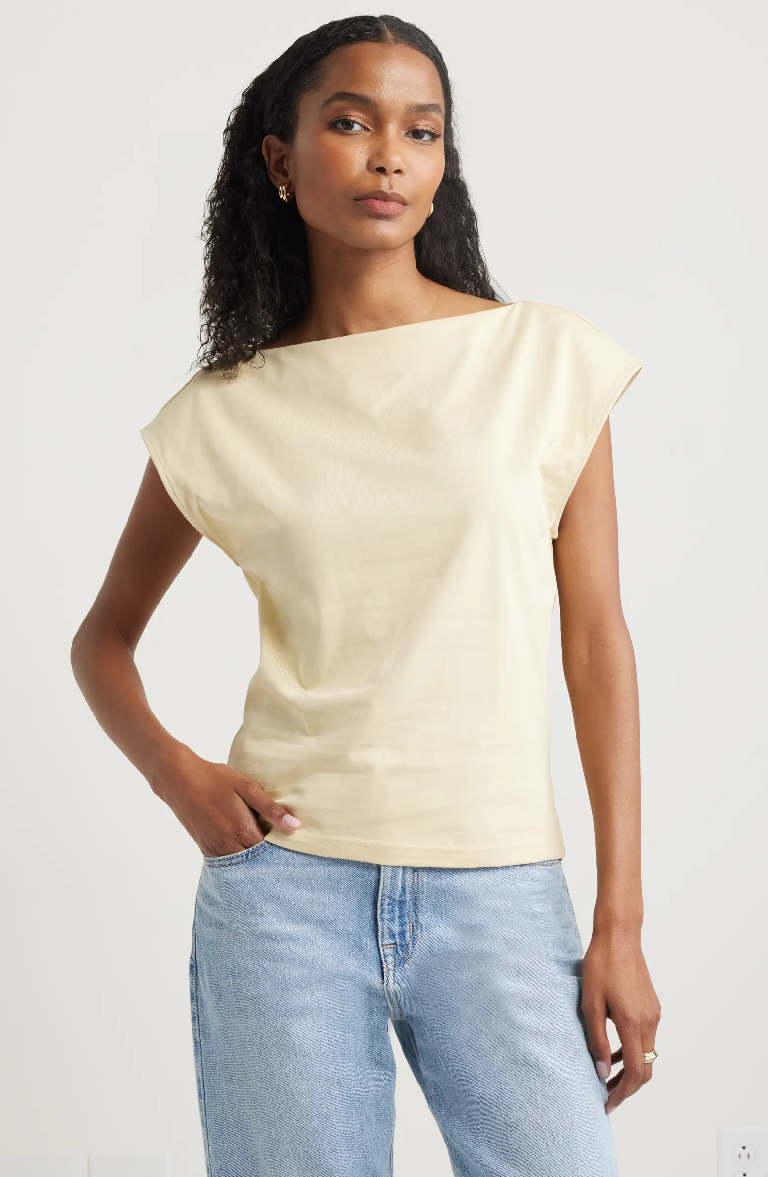 Pima Cotton Boat Neck T-Shirt | Nordstrom
