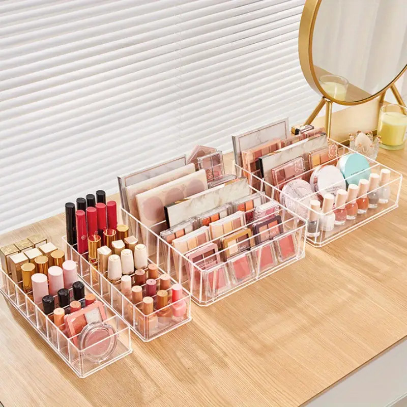 1pc Clear Vanity Makeup Organizer, Lipstick Nail Polish Eyeshadow Palette Compartment Shelf, Cosm... | Temu Affiliate Program