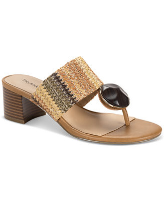 Style & Co Women's Brandyy Embellished Raffia Sandals, Exclusively at Macy's - Macy's | Macy's