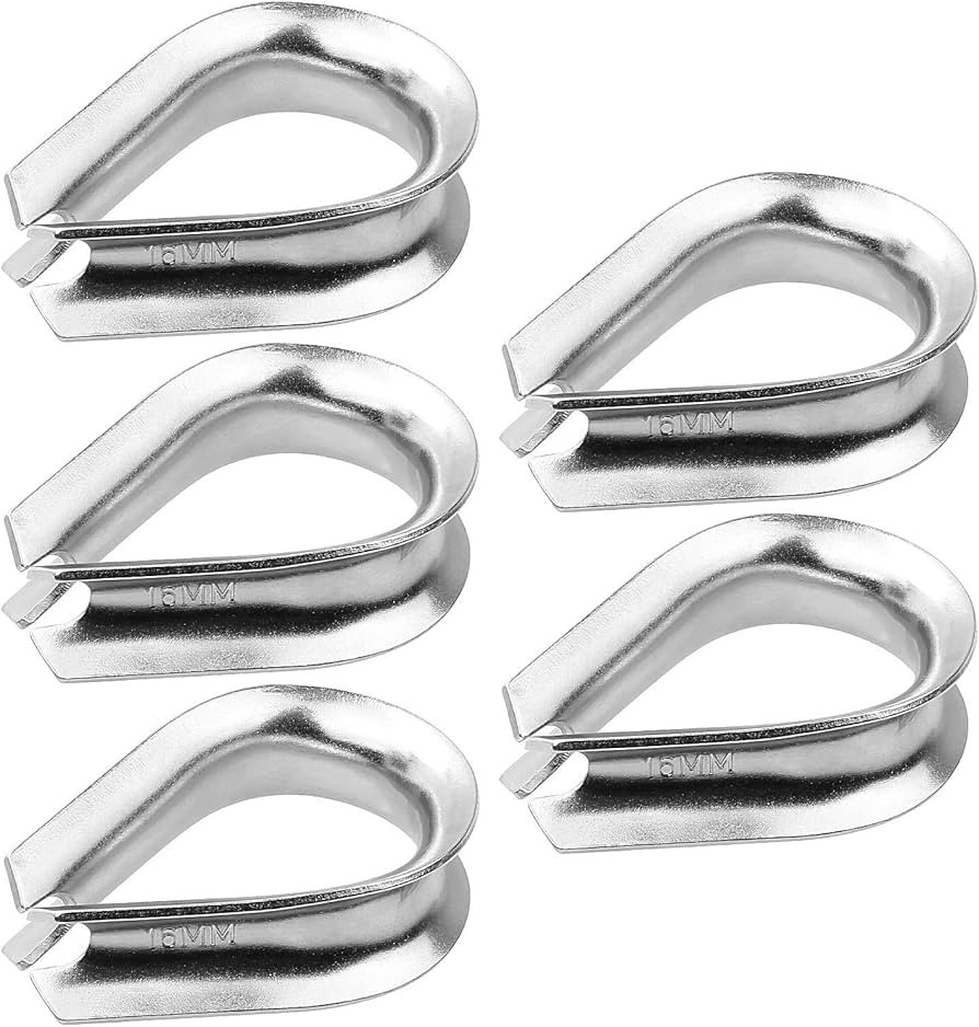 5 Pcs 5/8 Inch Wire Rope Thimble M12 Cable Thimbles 304 Stainless Steel Thimble Rigging for 5/8 I... | Amazon (US)