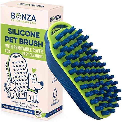 Bonza Cat and Dog Massage Brush, Easy to Clean Dog Bath Brush with Removable Screen, Soft Silicone B | Amazon (US)