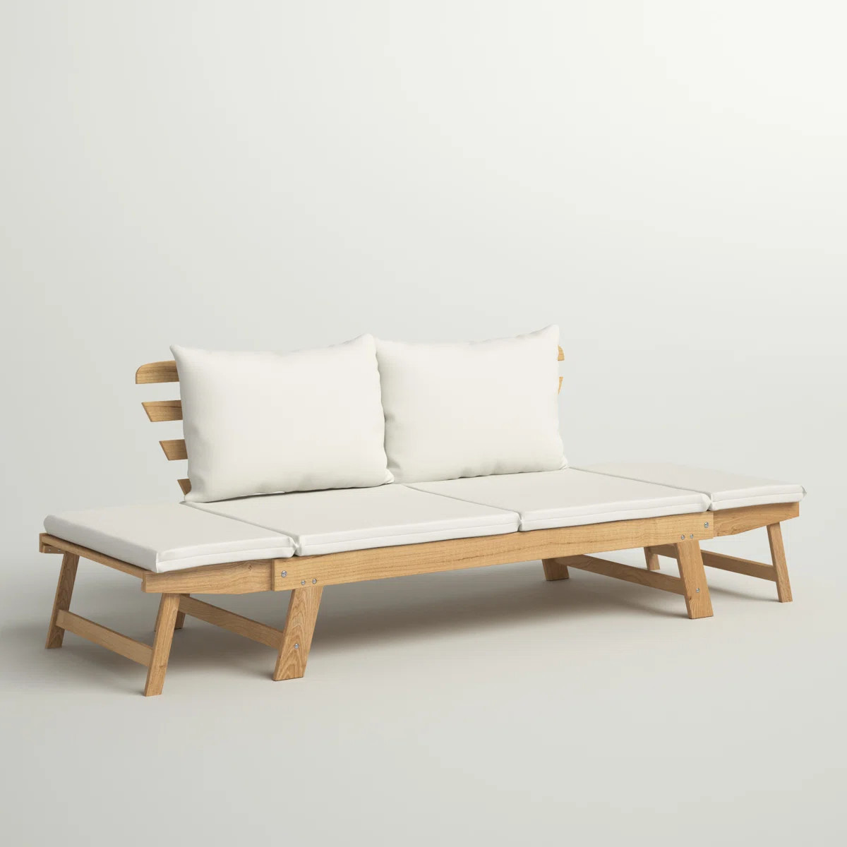 Terri 78'' Wide Acacia Patio Sofa with Cushions | Wayfair North America