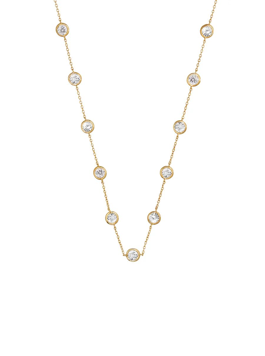 CLEMENCE, 7.50 CARAT 15 STONE STRAND NECKLACE, GOLD | Dorsey