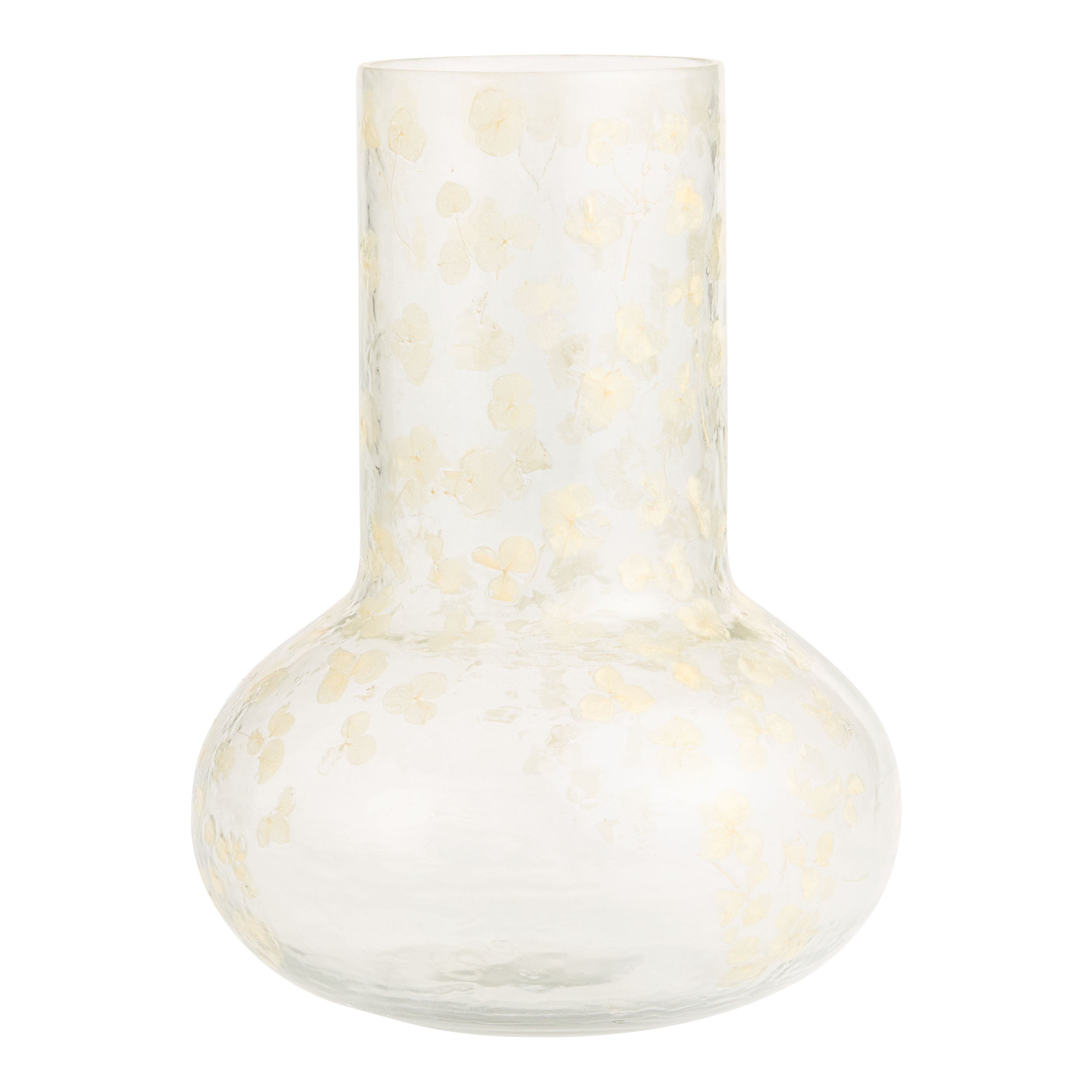 Glass Dried White Flower Inlay Vase | World Market