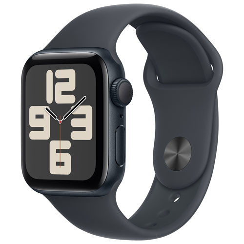 Apple Watch SE (GPS) 40mm Midnight Aluminum Case with Midnight Sport Band - Small/Medium | Best Buy Canada