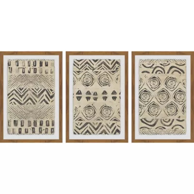 Marmont Hill Pattern Bazaar Framed Triptych Wall Art | Bed Bath & Beyond | Bed Bath & Beyond
