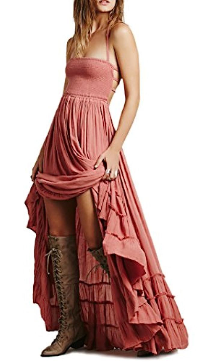 R.Vivimos Women Summer Cotton Sexy Blackless Long Dresses | Amazon (US)