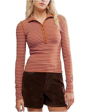 Free People Women's Lake Stripe Henley | Amazon (US)