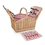 Picnic Time Piccadilly Willow Picnic Basket for Two People, with Plates, Wine Glasses, Cutlery, and  | Amazon (US)