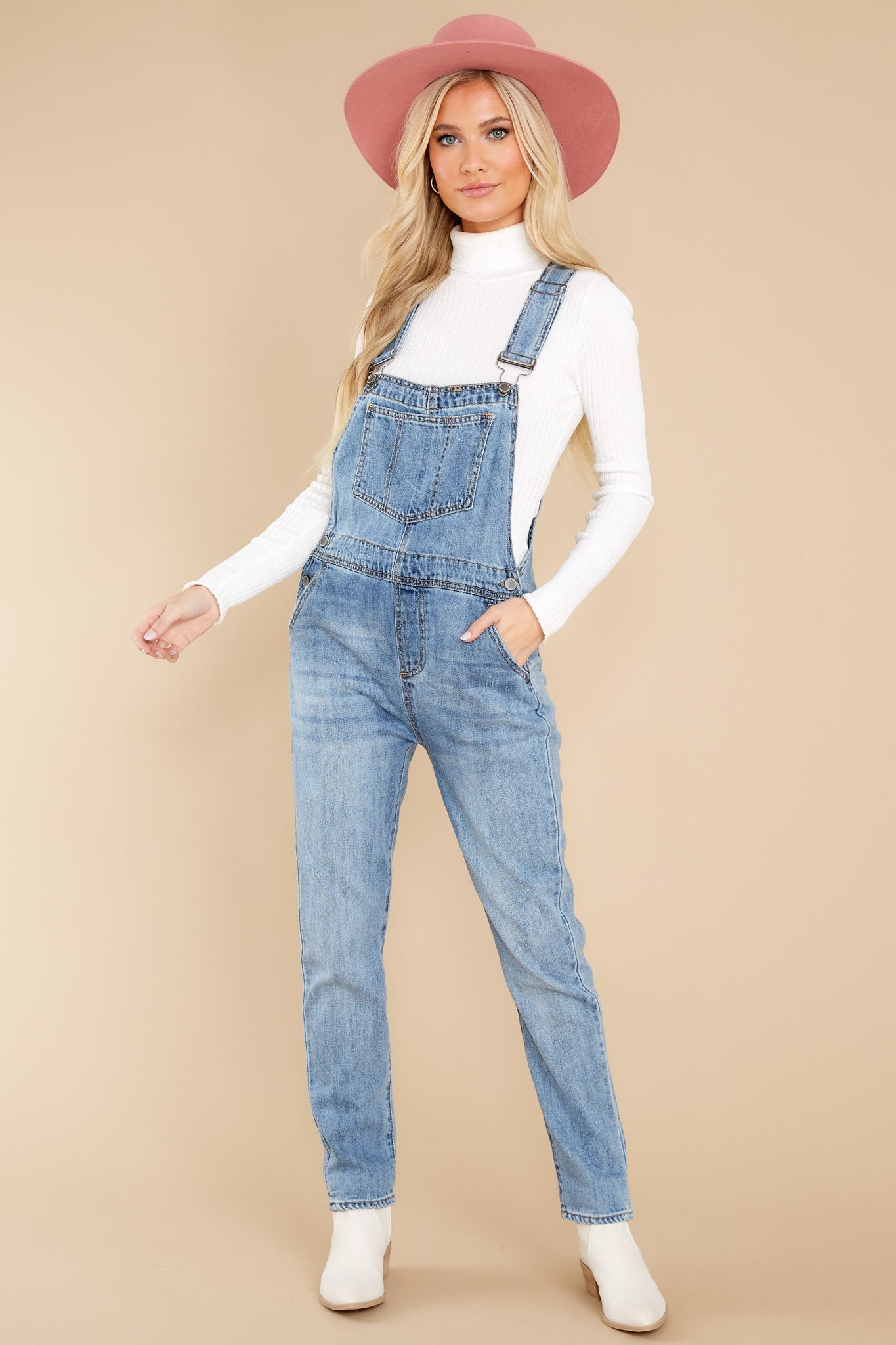 Derby Darling Light Wash Overalls | Red Dress 